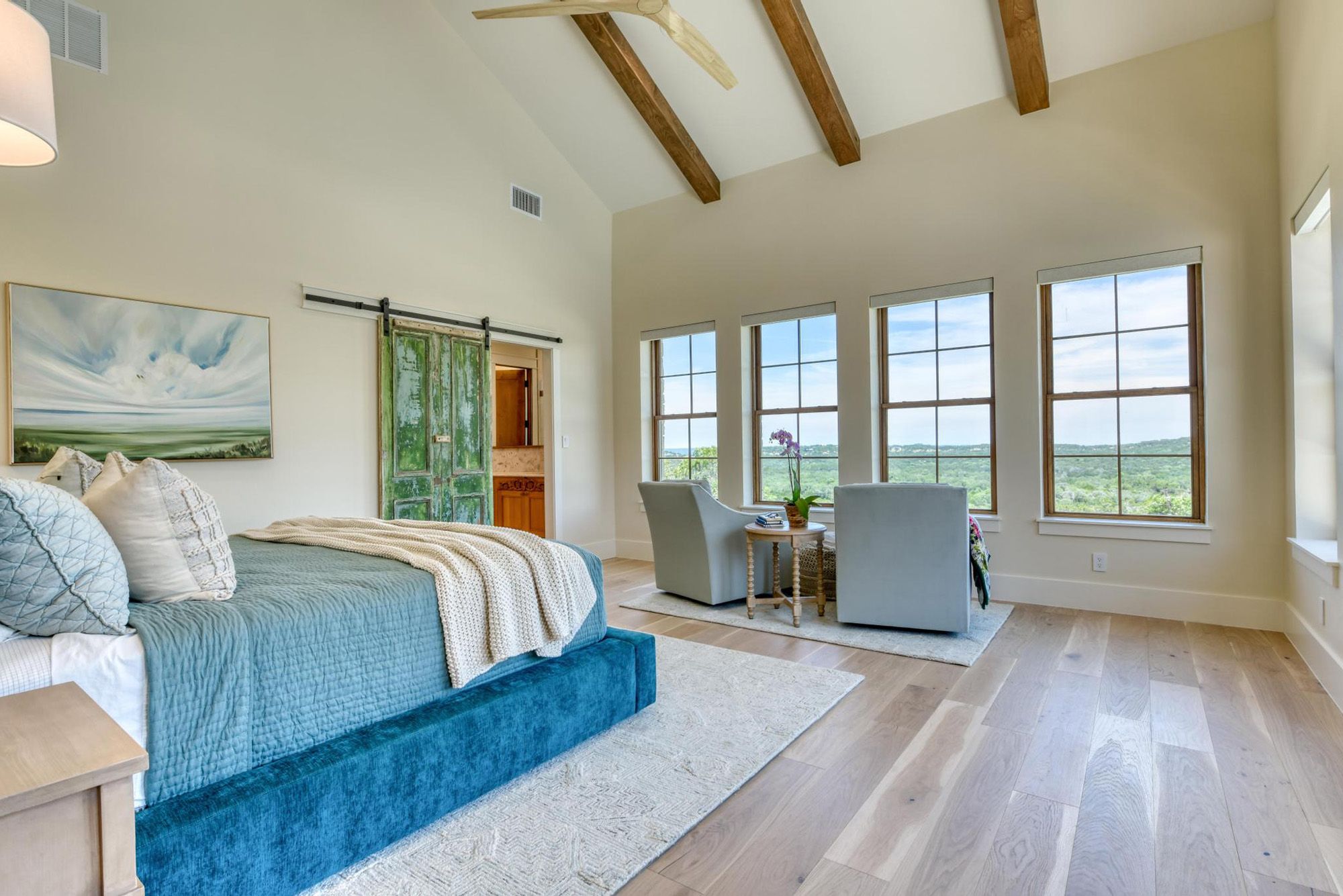 This gorgeous home has 7 bedrooms, 7 ensuite bathrooms, 2- ½ baths and a 4-car garage, Waring, Welfare, Texas