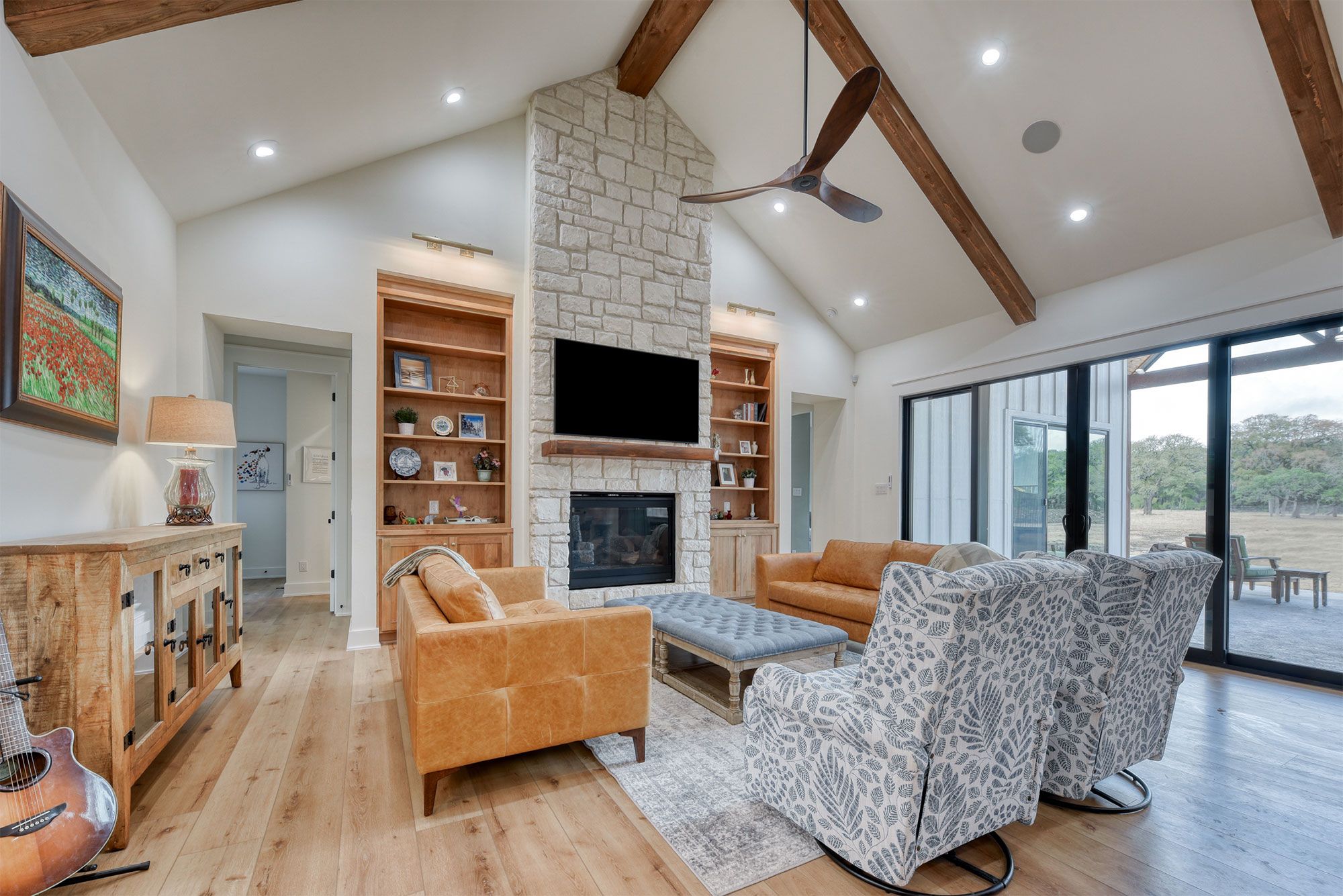 4 bedroom, 4 full bathrooms, 2 – ½ baths, 3 Car garage 1 study, Boerne Texas