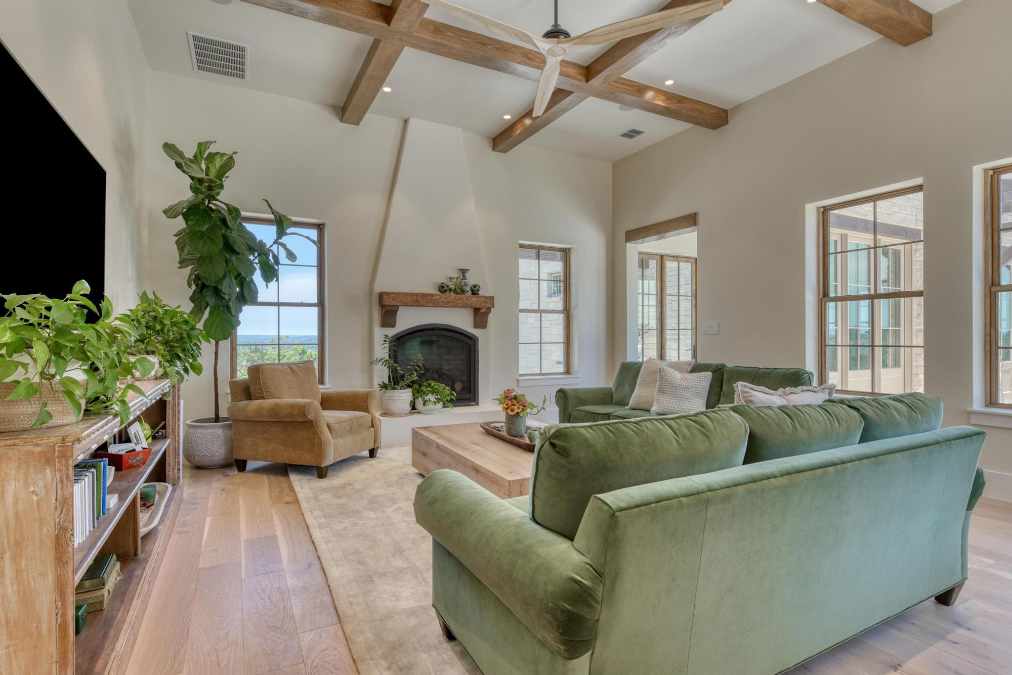 This gorgeous home has 7 bedrooms, 7 ensuite bathrooms, 2- ½ baths and a 4-car garage, Waring, Welfare, Texas