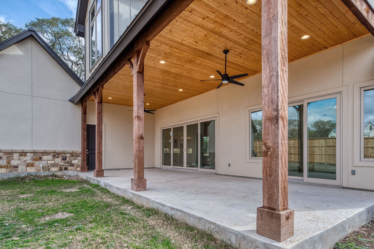 Hill Country custom home porch