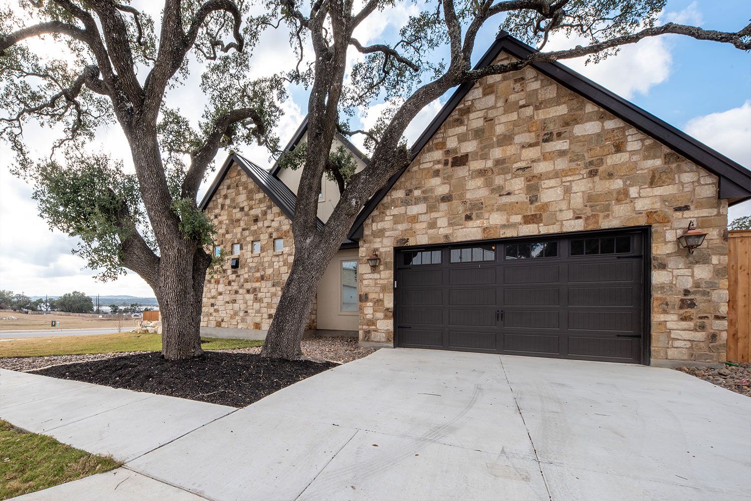 Hill Country custom home garage